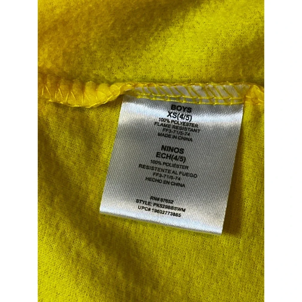 Pokemon Pikachu Kids Fleece Hooded One Piece Pajamas Yellow XS 4/5 NWT‎